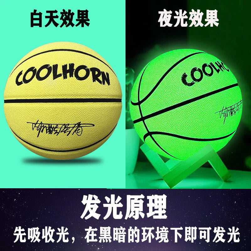 Holographic Reflective Basketball Size 5/7 for Youth Adults Glowing Luminous Basketball Outdoor Indoor Rubber Balls High Quality