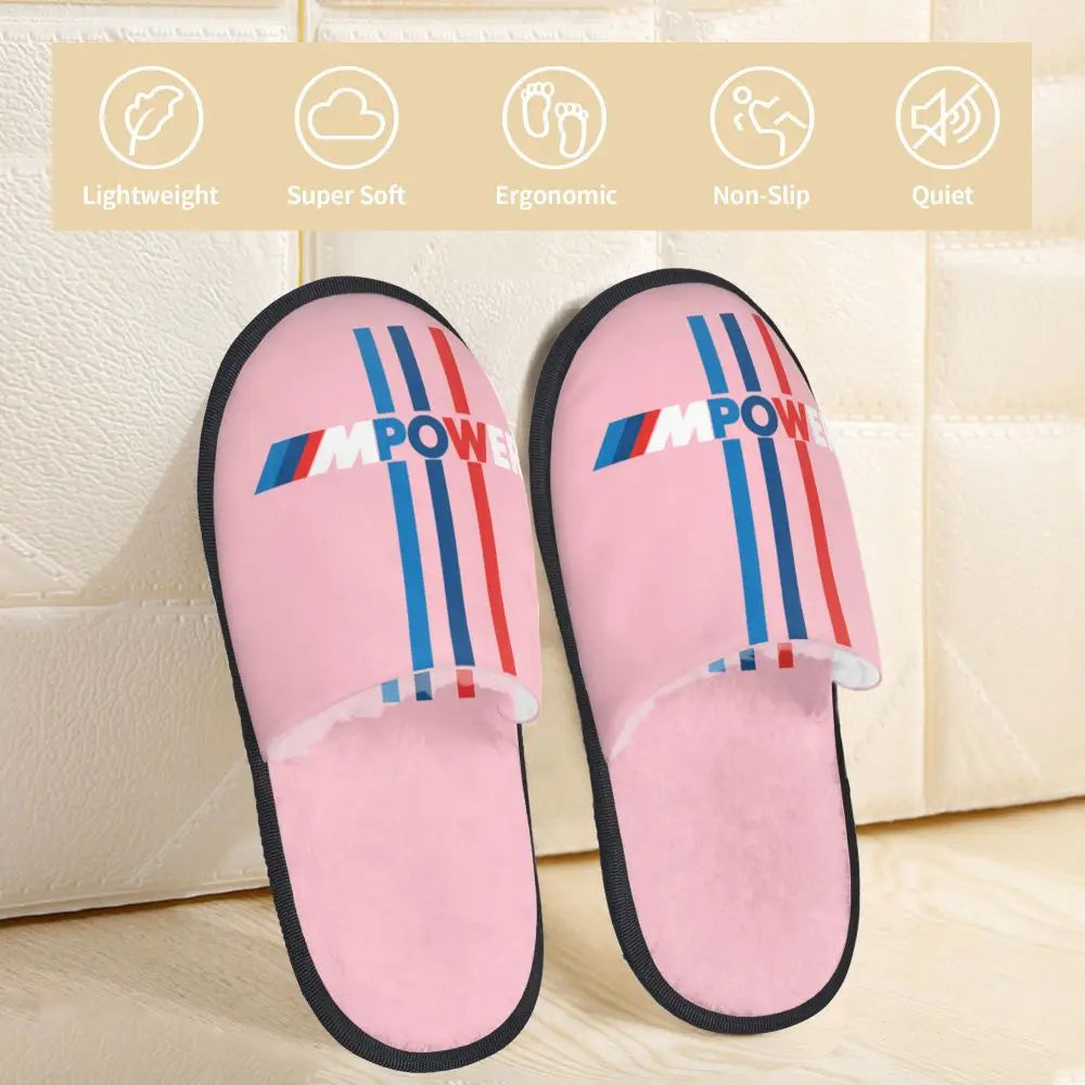 Custom M Performance Poweres Soft Memory Foam House Slippers Women Sport Car Cozy Warm Anti-Skid Slipper