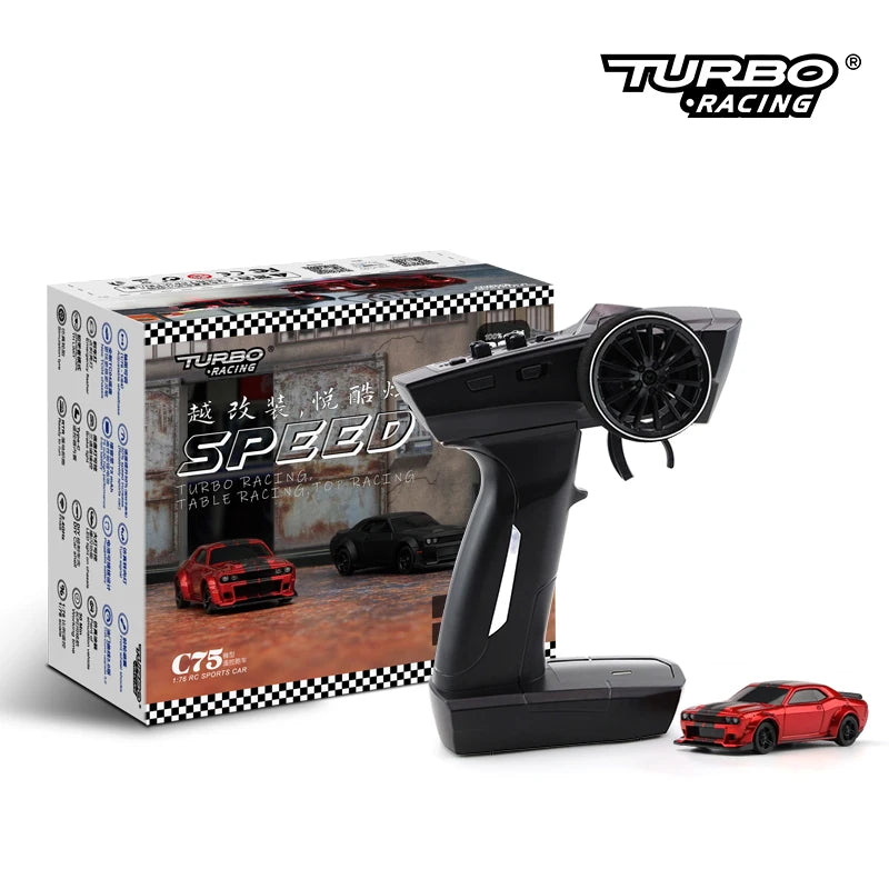 Turbo Racing 1:76 C65 C64 C63 C61 C62 C72 C73 C74 C75 RTR Flat Running Toys on Road RC Drift Car W/ Gyro Radio For Kids Adults